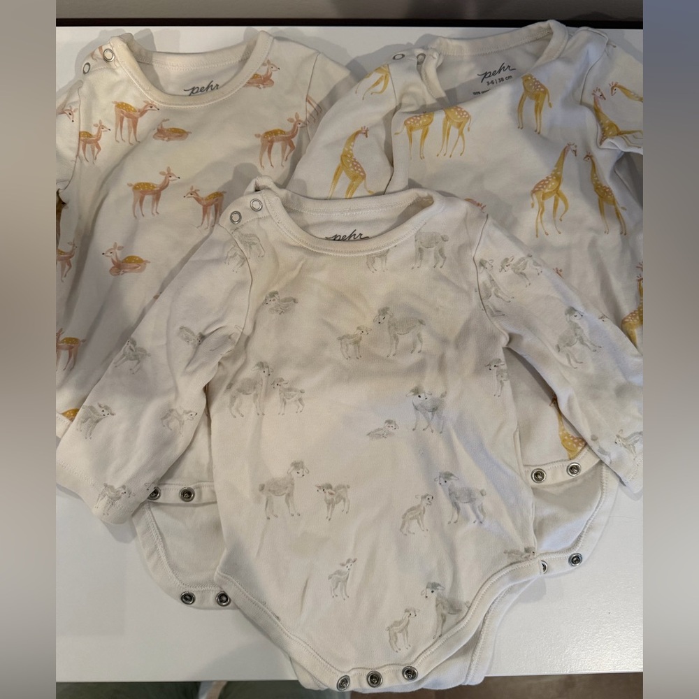 3 Pehr animal print onesies. All barely worn